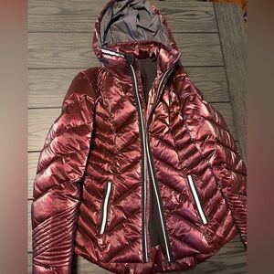 Blanc Noir Burgundy Women's Puffer Jacket